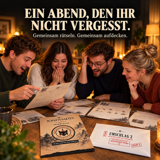 Schattenakten – Akte 02: Projekt Kage | Ninja-Krimispiel | Rätselfallakte mit Zeugenaussagen, Tatortübersicht, Archivdokumenten und digitalen Prüfzugängen für 1–4 Spieler ab 14 Jahren