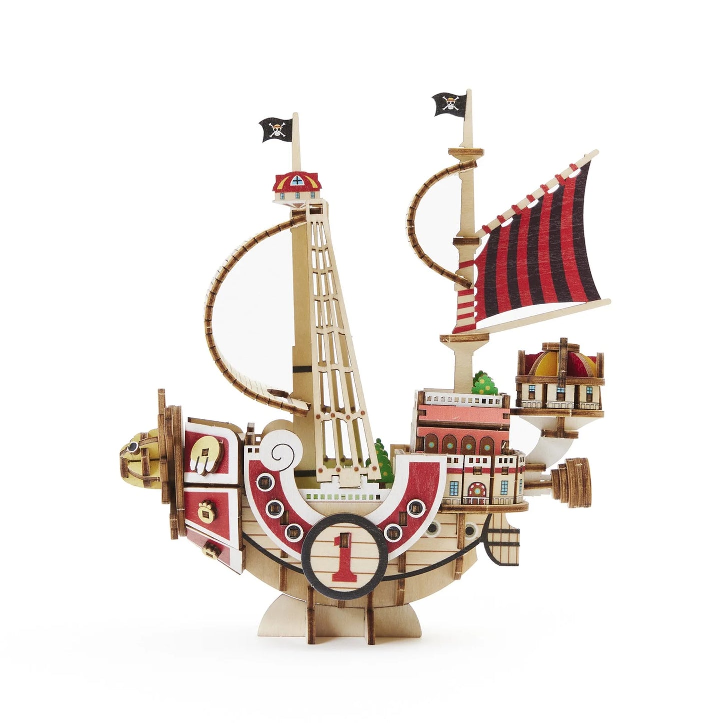 One Piece Thousand Sunny Holzmodell-Bausatz – 135 Teile Wood Model Kit – Laser-Cut & bemalt – 14,5 cm 3D Puzzle/Modell – Kito Art Wa-Gu-Mi
