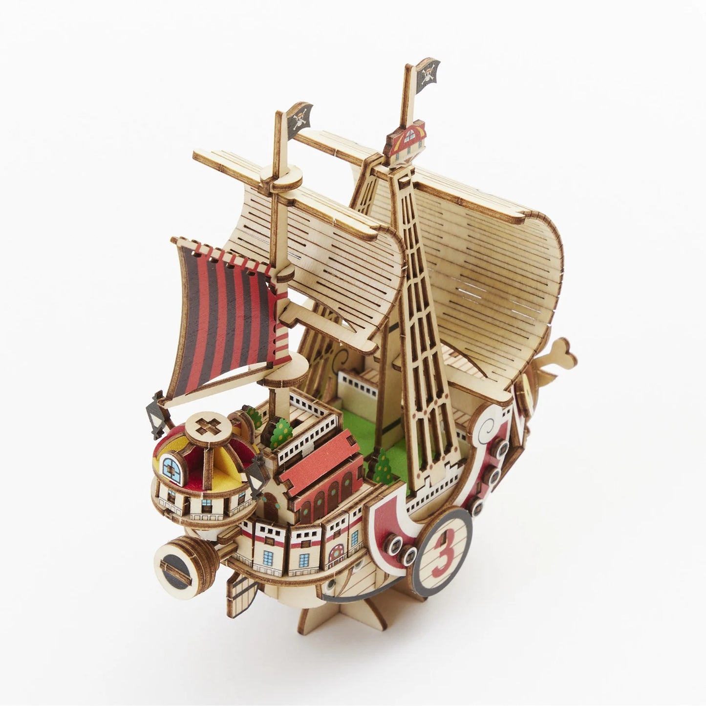 One Piece Thousand Sunny Holzmodell-Bausatz – 135 Teile Wood Model Kit – Laser-Cut & bemalt – 14,5 cm 3D Puzzle/Modell – Kito Art Wa-Gu-Mi
