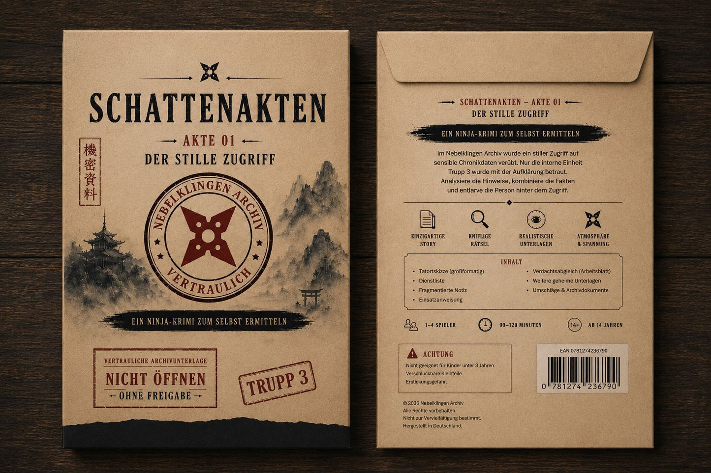 Schattenakten – Akte 01: Der stille Zugriff | Ninja-Krimispiel zum Selberermitteln | Rätselakte mit Dokumenten, Hinweisen & digitalen Freischaltungen | Für 1–4 Spieler ab 14 Jahren