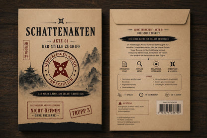 Schattenakten – Akte 01: Der stille Zugriff | Ninja-Krimispiel zum Selberermitteln | Rätselakte mit Dokumenten, Hinweisen & digitalen Freischaltungen | Für 1–4 Spieler ab 14 Jahren
