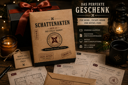 Schattenakten – Akte 01: Der stille Zugriff | Ninja-Krimispiel zum Selberermitteln | Rätselakte mit Dokumenten, Hinweisen & digitalen Freischaltungen | Für 1–4 Spieler ab 14 Jahren