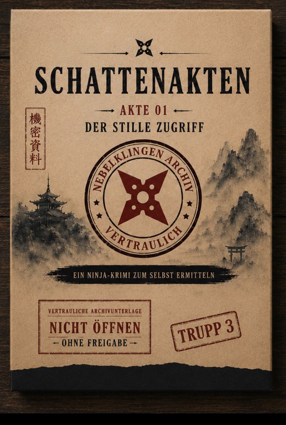 Schattenakten – Akte 01: Der stille Zugriff | Ninja-Krimispiel zum Selberermitteln | Rätselakte mit Dokumenten, Hinweisen & digitalen Freischaltungen | Für 1–4 Spieler ab 14 Jahren