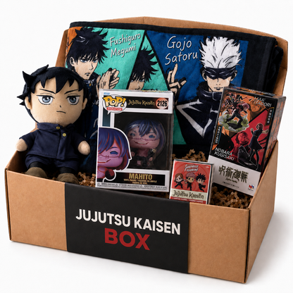 Jujutsu Kaisen Fanbox – 5 offizielle Lizenzartikel mit garantierter Funko POP Figur | Anime-Geschenkset für Fans und Sammler ab 14 Jahren