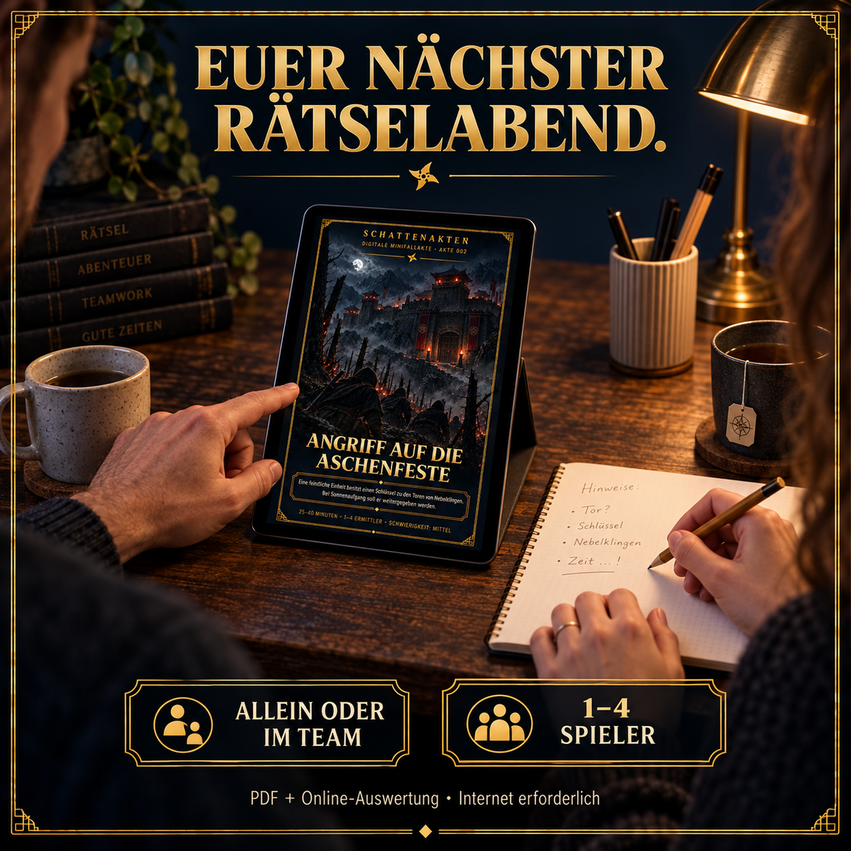 [Nebelfallakten] Schattenakten 002 – Angriff auf die Aschenfeste | Digitales Rätselspiel (PDF)