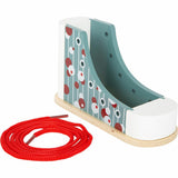 Lernspielzeug Fädelschuh